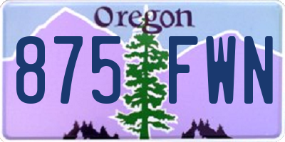 OR license plate 875FWN