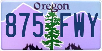 OR license plate 875FWY