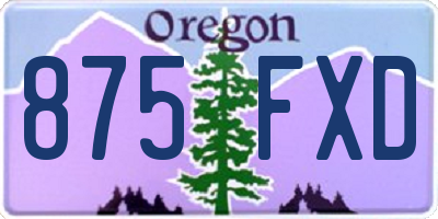 OR license plate 875FXD