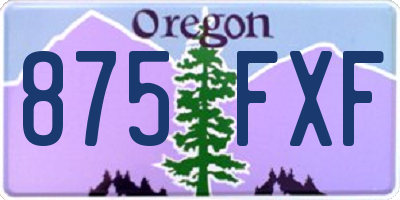 OR license plate 875FXF