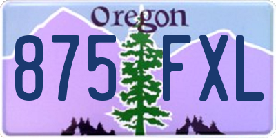 OR license plate 875FXL