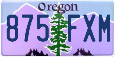 OR license plate 875FXM