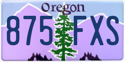 OR license plate 875FXS