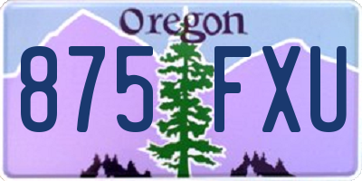 OR license plate 875FXU