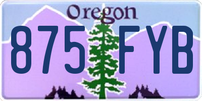 OR license plate 875FYB