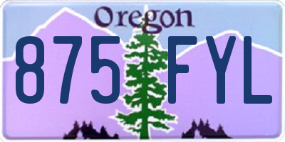 OR license plate 875FYL