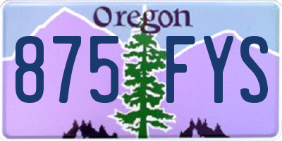 OR license plate 875FYS