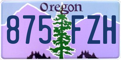 OR license plate 875FZH