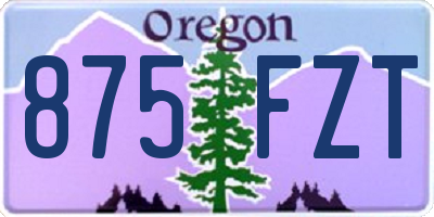 OR license plate 875FZT