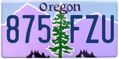 OR license plate 875FZU