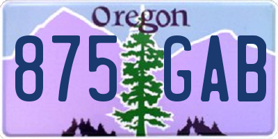 OR license plate 875GAB