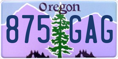 OR license plate 875GAG