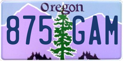 OR license plate 875GAM