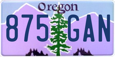 OR license plate 875GAN