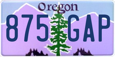OR license plate 875GAP