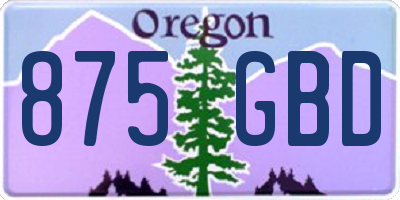 OR license plate 875GBD
