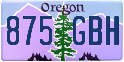 OR license plate 875GBH