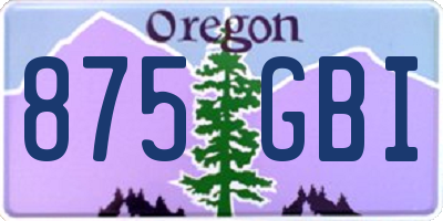 OR license plate 875GBI
