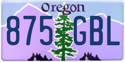 OR license plate 875GBL