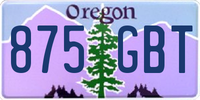 OR license plate 875GBT
