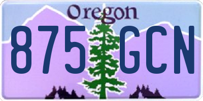 OR license plate 875GCN