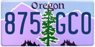 OR license plate 875GCO