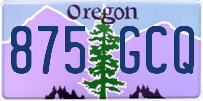 OR license plate 875GCQ