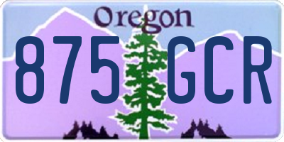OR license plate 875GCR