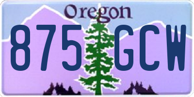 OR license plate 875GCW