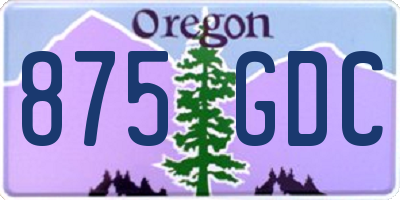OR license plate 875GDC
