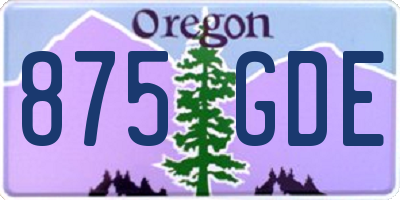 OR license plate 875GDE