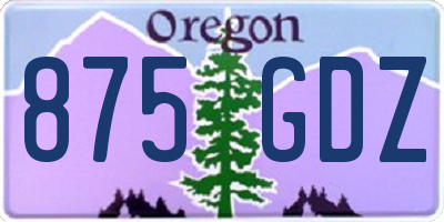 OR license plate 875GDZ