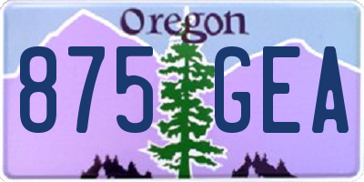 OR license plate 875GEA