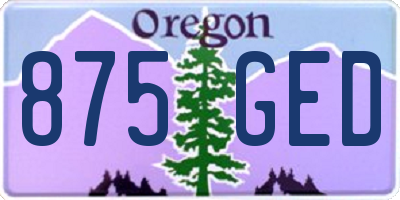 OR license plate 875GED