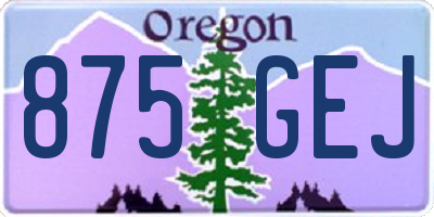 OR license plate 875GEJ