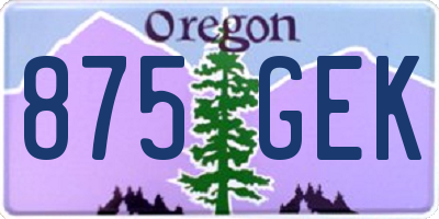 OR license plate 875GEK