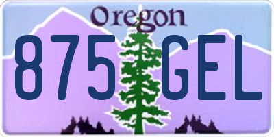 OR license plate 875GEL
