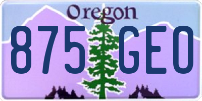 OR license plate 875GEO