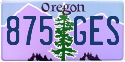 OR license plate 875GES