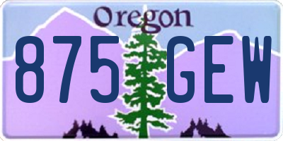 OR license plate 875GEW