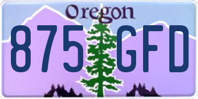 OR license plate 875GFD