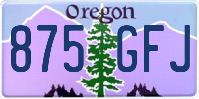 OR license plate 875GFJ