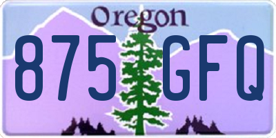 OR license plate 875GFQ