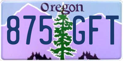 OR license plate 875GFT