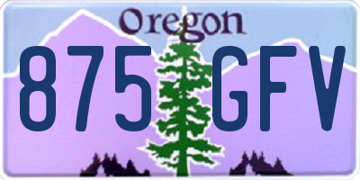 OR license plate 875GFV