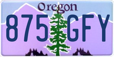 OR license plate 875GFY
