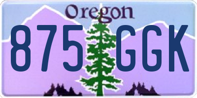 OR license plate 875GGK