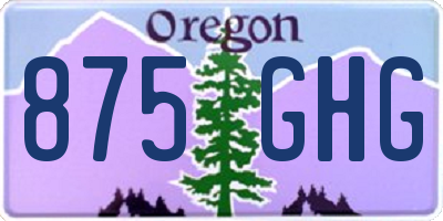 OR license plate 875GHG