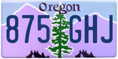 OR license plate 875GHJ