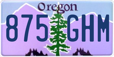 OR license plate 875GHM
